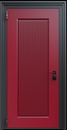 Входная термодверь с металлофиленкой и порошковым напылением RAL 3004 (тип №2)