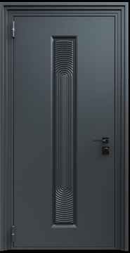 Входная термодверь с металлофиленкой и порошковым напылением RAL 7021 (тип №4)
