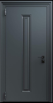 Входная термодверь с металлофиленкой и порошковым напылением RAL 7021 (тип №7)